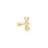 Gold Triple Stone Bezel Barbell Single Earring